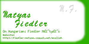 matyas fiedler business card